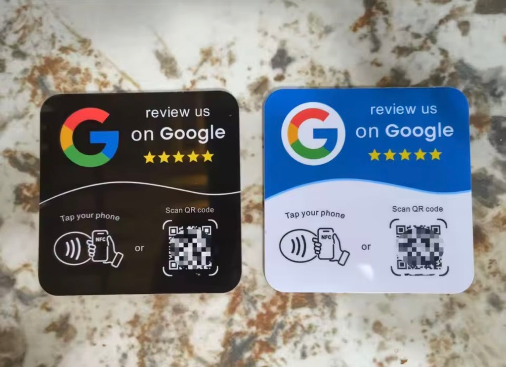 Google Review  Square Card- Adhesive NFC Sticky- (100 pack)