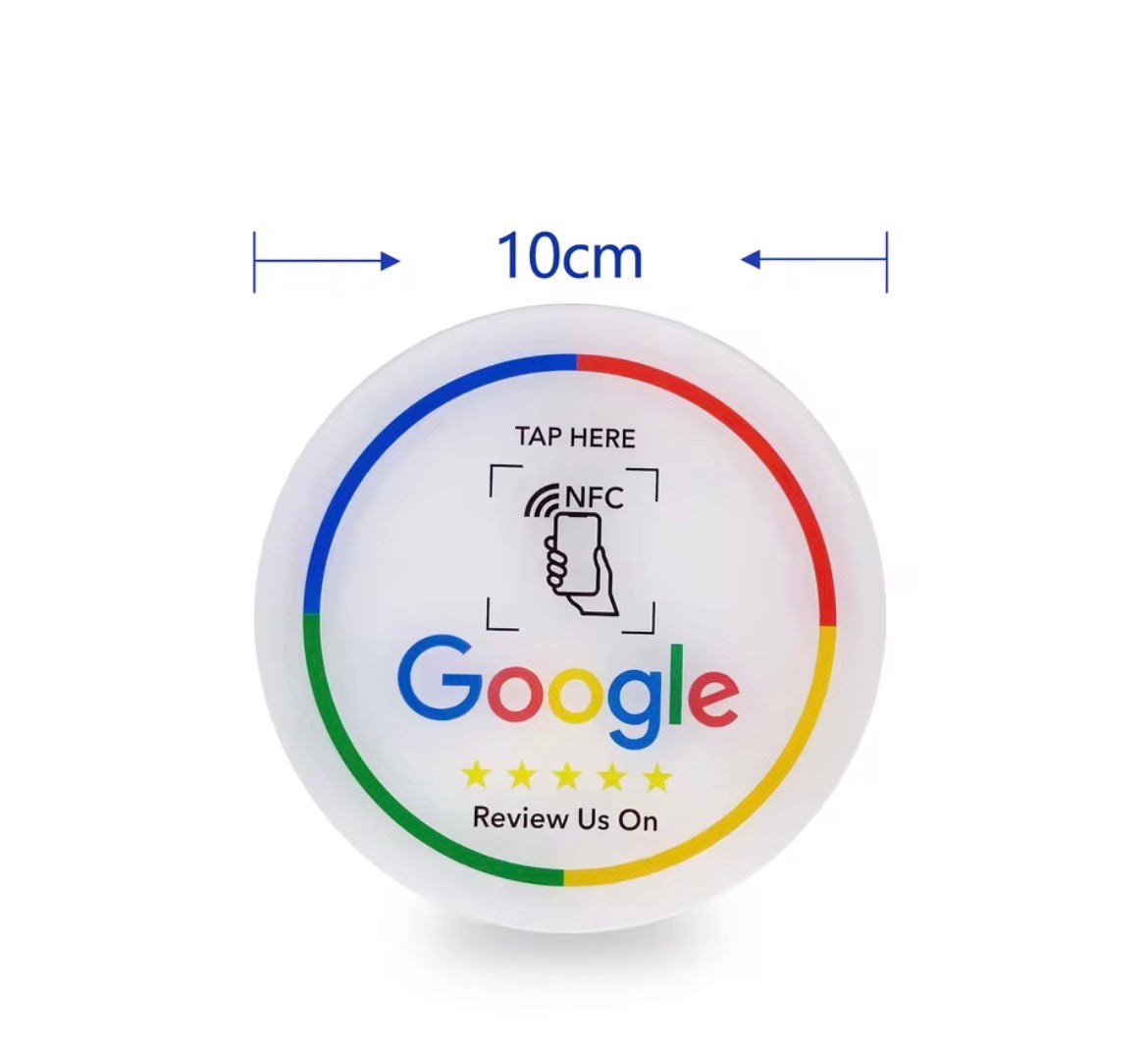 Google Review Card Round- Adhesive NFC Sticky- Plaque Bulk Pricing