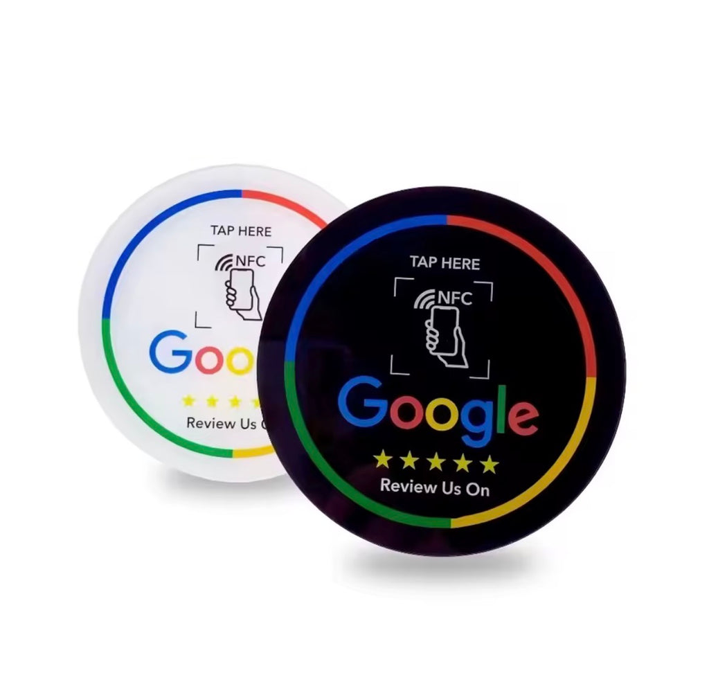 Google Review Card Round- Adhesive NFC Sticky- Plaque Bulk Pricing