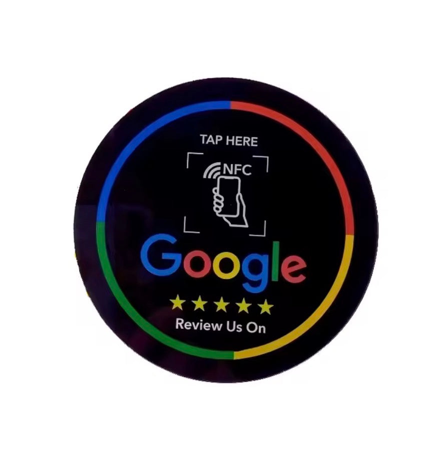 Google Review Card Round- Adhesive NFC Sticky- Plaque Bulk Pricing